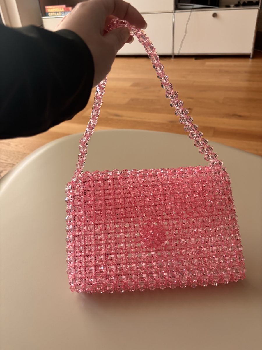 Taschen für Damen: Handmade Perlen-Handtasche, Rosa – Neu (gemäss Beschreibung) aus Horgen von tha_h6cv 1