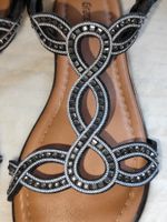 Riemchen Sandale Schwarz mit Steinchen Grösse 32 "Graceland"