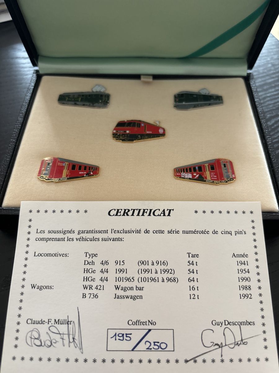 SBB/CFF/FFS Placchette & Badge: Seltenes Brünig-Bahn Set Schmid Müller 250 Stück – Usato da Uetendorf venduto da hoisle