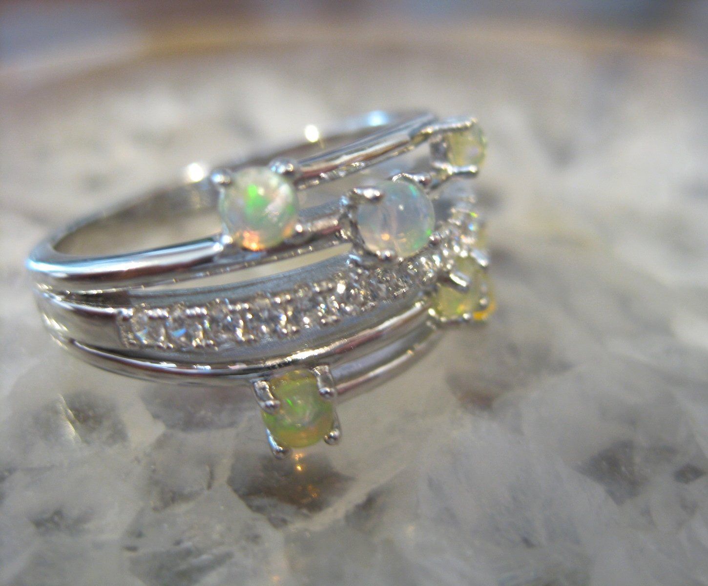 Ringe: ST. SILBER 925° ECHT ÀTHIOPIENOPAL RING MP DURCHMESSER 18 – Neu (gemäss Beschreibung) aus Weiningen ZH von actera 3