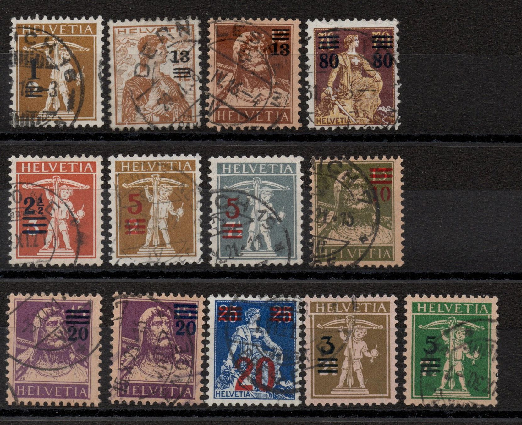Tutti i francobolli: 1915-30 Aufbrauchsausgaben – Usato da Wallisellen venduto da han_z8cl
