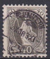 TOLL:  Stehende Helvetia 1822, 40rp.69A+++++