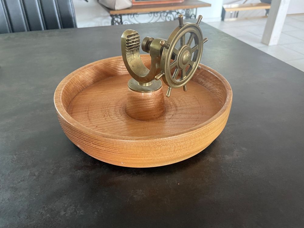 Casse-Noix Vintage Avec Bol – Bois Et Aluminium – Années 1970