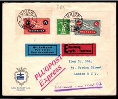 CH - Flugpost - Flugbrief 1937 nach London von Zürich