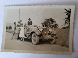 Foto alte Auto 1930er CH Nummer LU 1133 mit Personen R50
