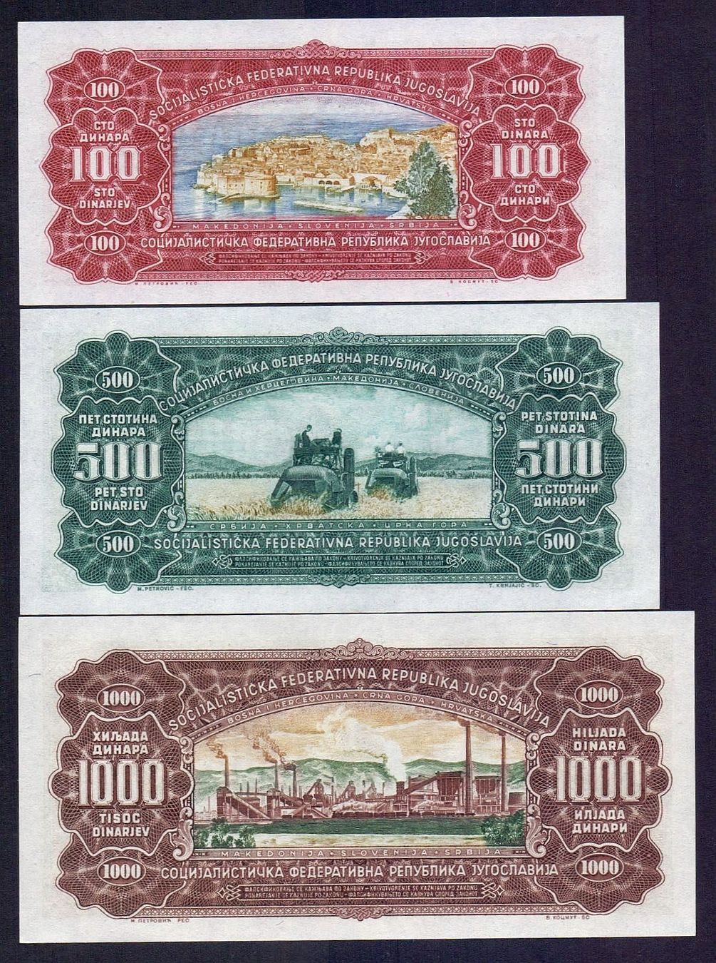 Banconote: 100 / 500 / 1000 Dinar 1963 UNZ – Nuovo (secondo la descrizione) da Flamatt venduto da samowarow 3