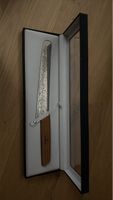 Damast Messer mit Holzgriff im Etui