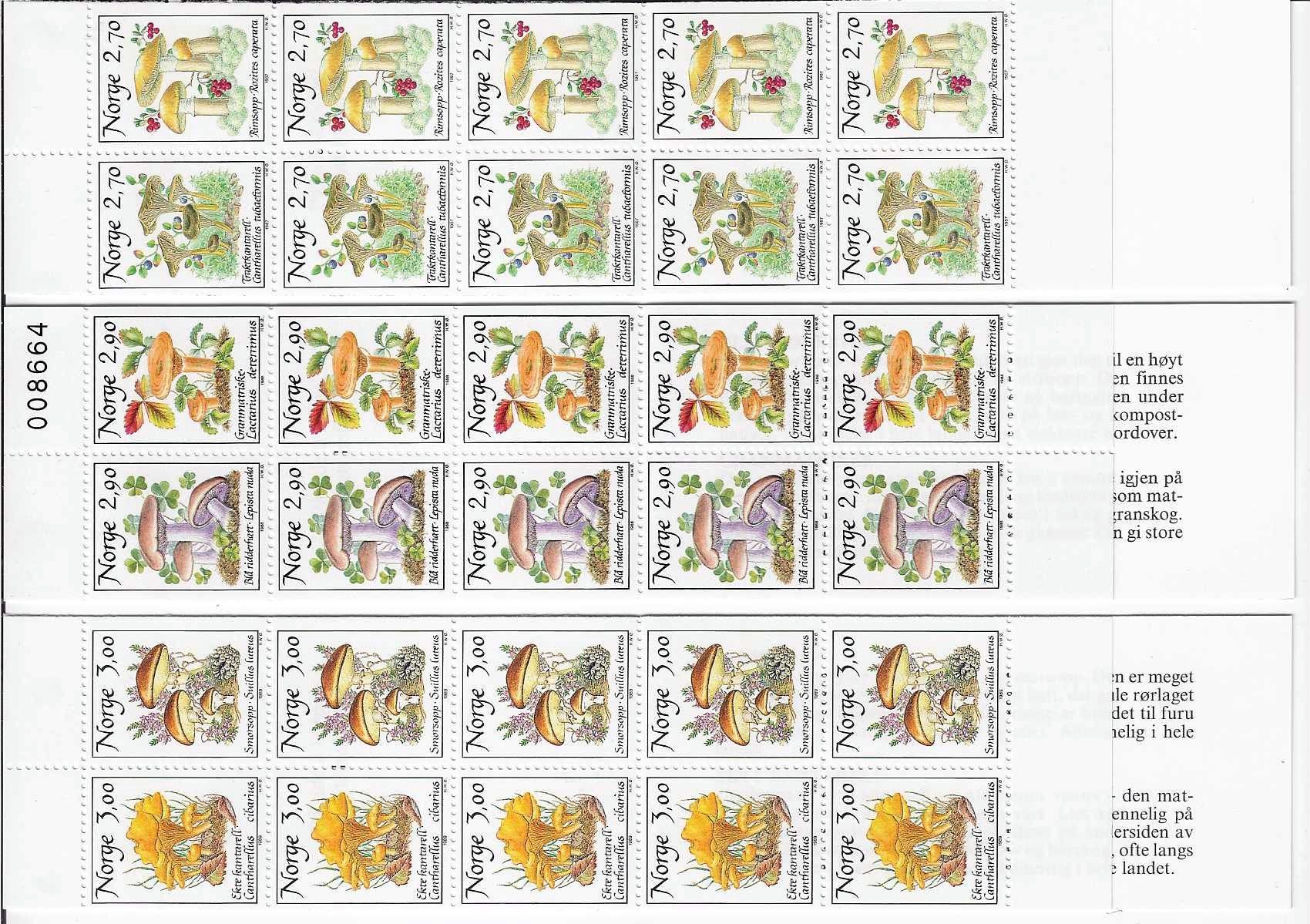 Tous les timbres: Schweiden, 3 Markenheftchen Pilze Postfrisch – Neuf (Voir description) à Basel par Bingis 1