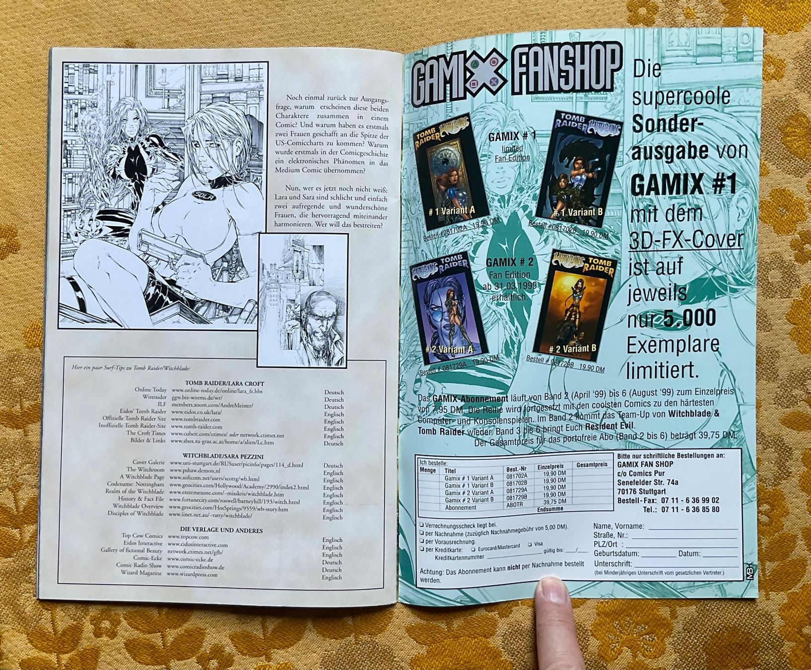 Fumetti: Tomb Raider + Witchblade Heft Nr 1 von 1999 – Nuovo (secondo la descrizione) da Endingen venduto da nathan05 8