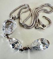 Traumhaft Silbercollier 925 mit funkelnden Zirkonia-Tropfen