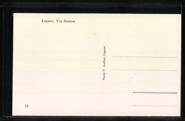 Cartoline postali: AK Lugano, Via Pessina – Usato da Berlin venduto da bartko-reher 1