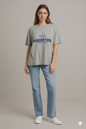 JanSport Hampton Pirates Graues T-Shirt - Größe M