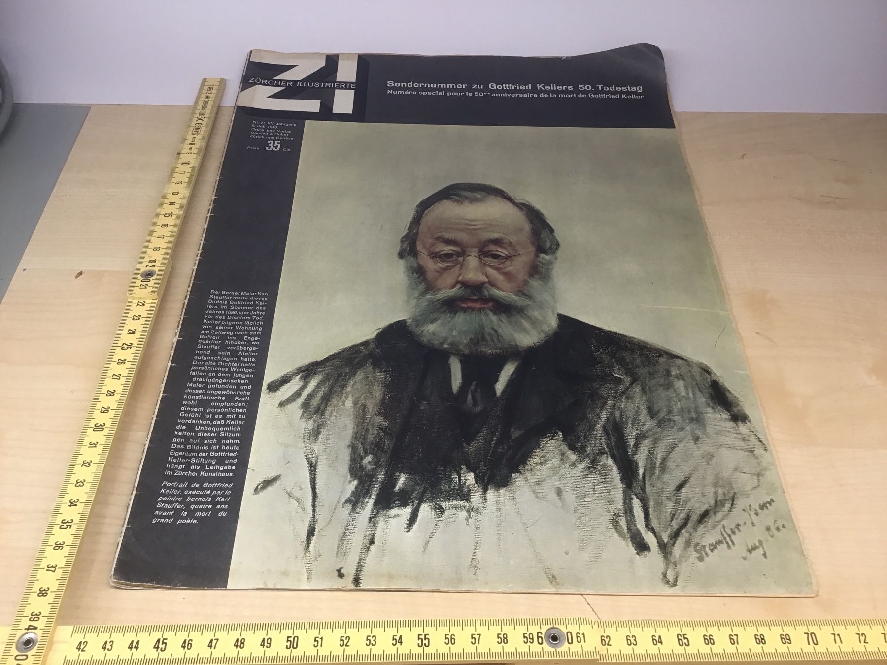 Riviste & Magazine: Zürcher Illustrierte, Sondernummer Gottfried Keller, 1938 – Usato da Männedorf venduto da Spezial-Modelle