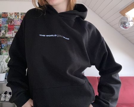 Black Hoodie"with snake print on the back