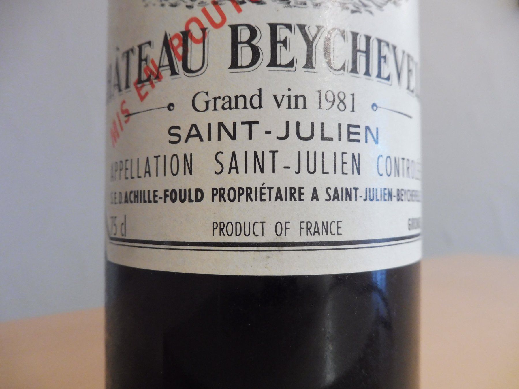 Vino: 1 Fl. Chateau BEYCHEVELLE 1981 GCC – Nuovo (secondo la descrizione) da Oftringen venduto da varan62 2