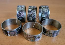6 Serviettenringe, Perlmutt Design