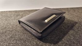 Portemonnaie aus Leder in schwarz