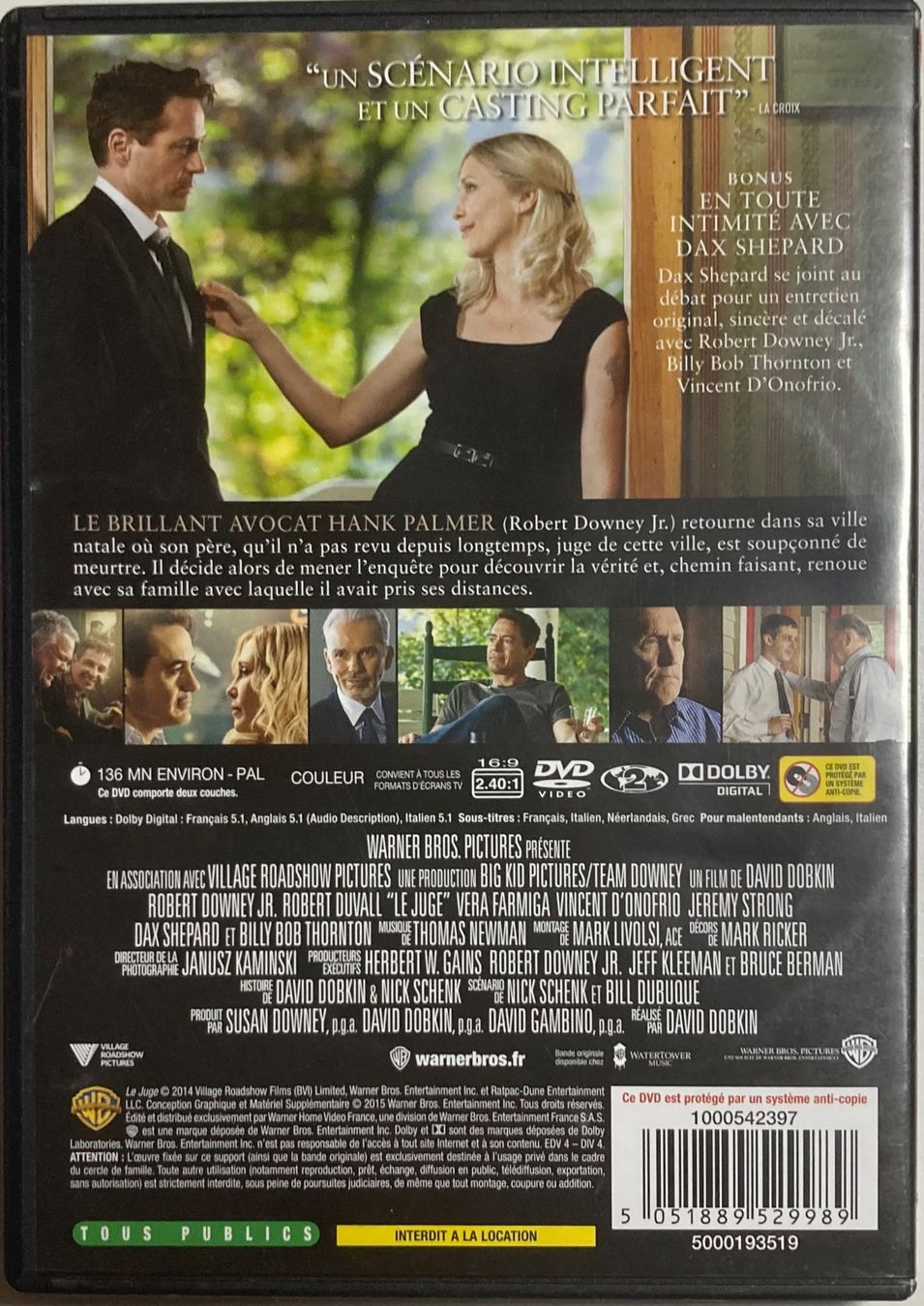 Tutti i DVDs: ROBERT DOWNEY JR. / ROBERT DUVALL - LE JUGE – Usato da Poliez-Pittet venduto da Newtown-Records 1