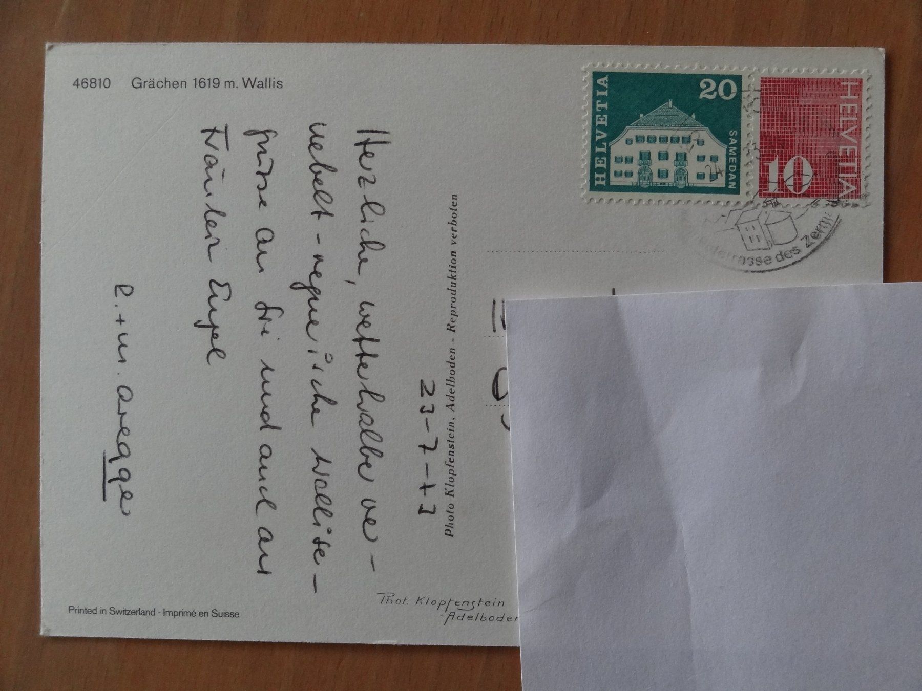 Cartoline postali: Grächen - 1973 – Usato da St Léonard venduto da Riglin 1