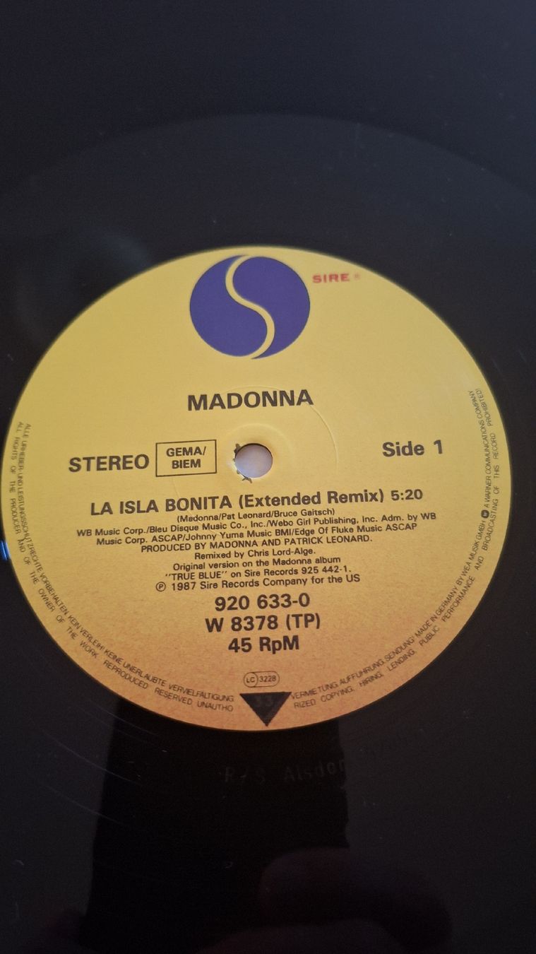 Dischi in vinile: Madonna La Isla Bonita 12" maxi – Usato da Luzern venduto da thomarco 2