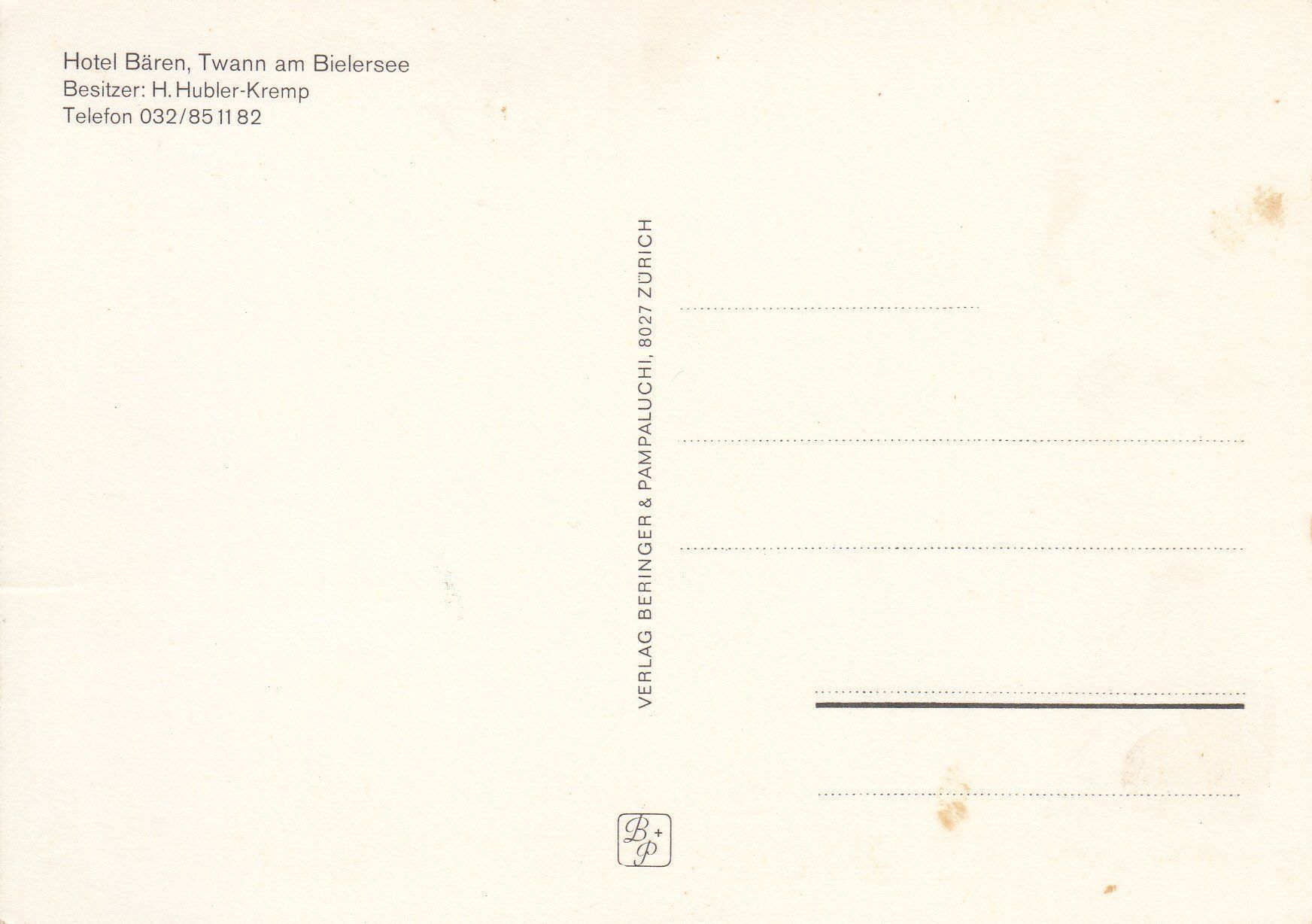 Cartoline postali: Twann Bären, ca. 1970 – Usato da Bürglen TG venduto da StampGraf 1