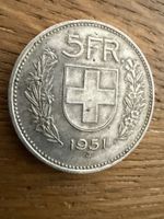5 Franken Silbermünze 1951 Fünfliber  Schweizer Münze