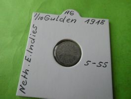 NIederländisch-Ostindien 1918, 1/10 Gulden - Silber