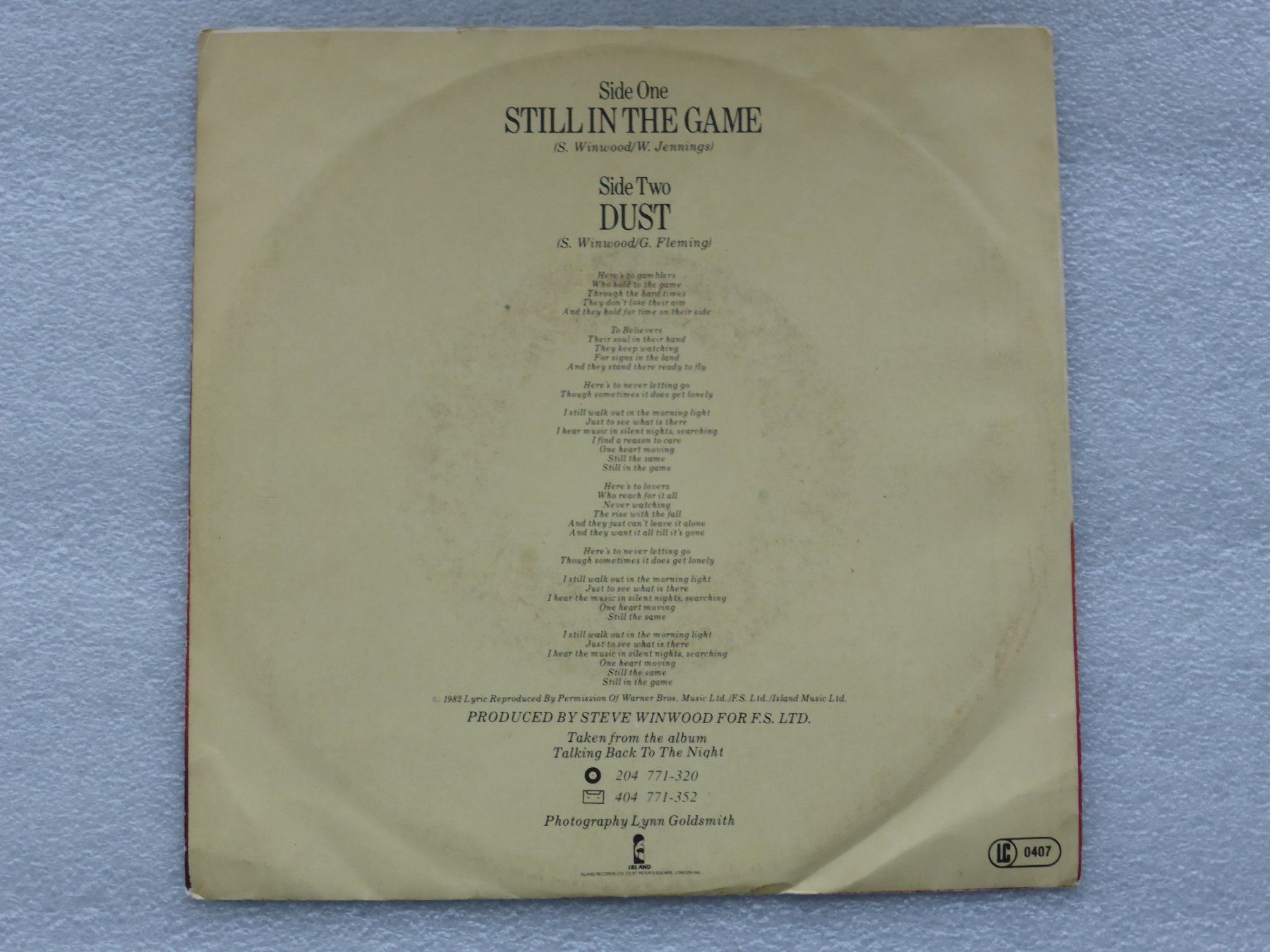 Dischi in vinile: Vinyl Single   STEVE WINWOOD – Usato da Küssnacht am Rigi venduto da Mondkinder 3