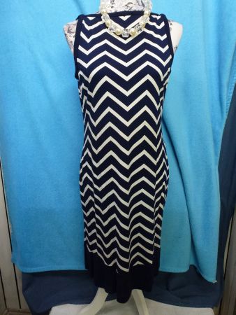 RALPH LAUREN KLEID SOMMER BLAU WEISS GR 6 GR 36 NEU RAYON