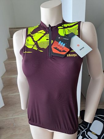 Neu Sherpa Veloshirt Damen M aubergine N.P.59.00 ohne Ärmel