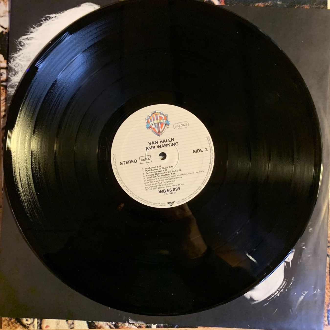 Vinyles: VAN HALEN - FAIR WARNING...OG GER 1981...VG++/VG++ – D'occasion à Gals par Diskopat 3