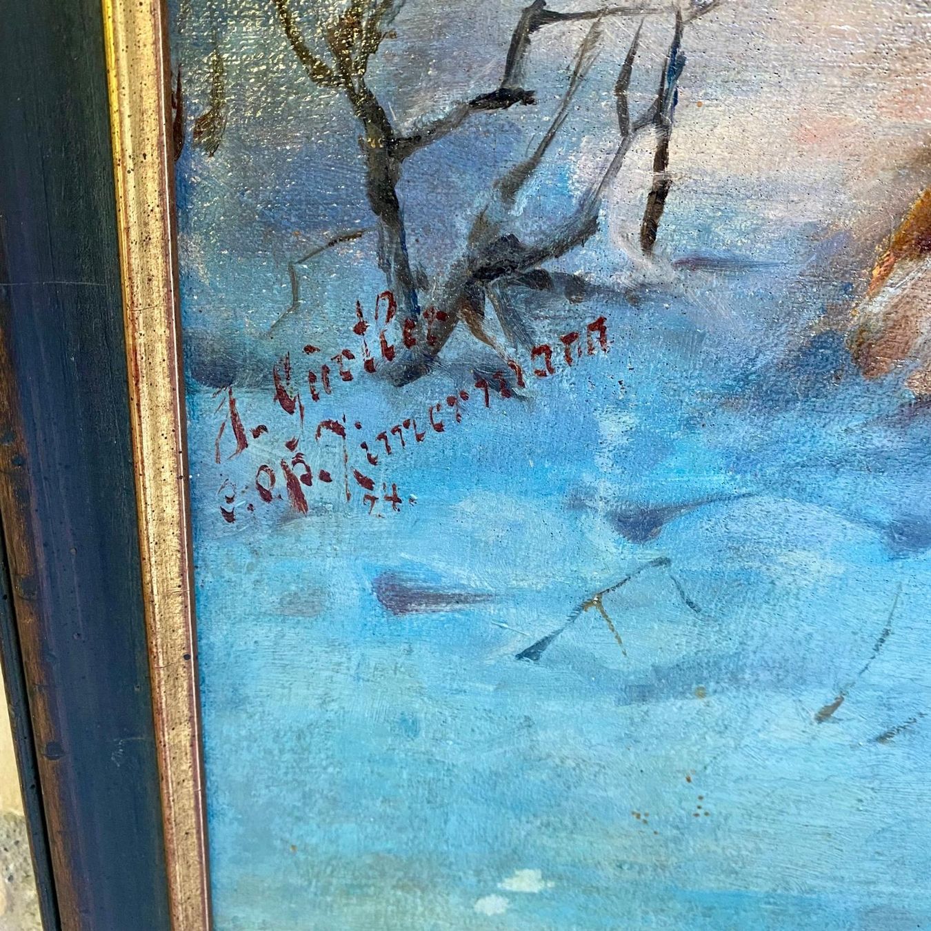 Dipinti: Gemälde Winterlandschaft mit Rehen, signiert! – Usato da Krauchthal venduto da SamsPuce 2