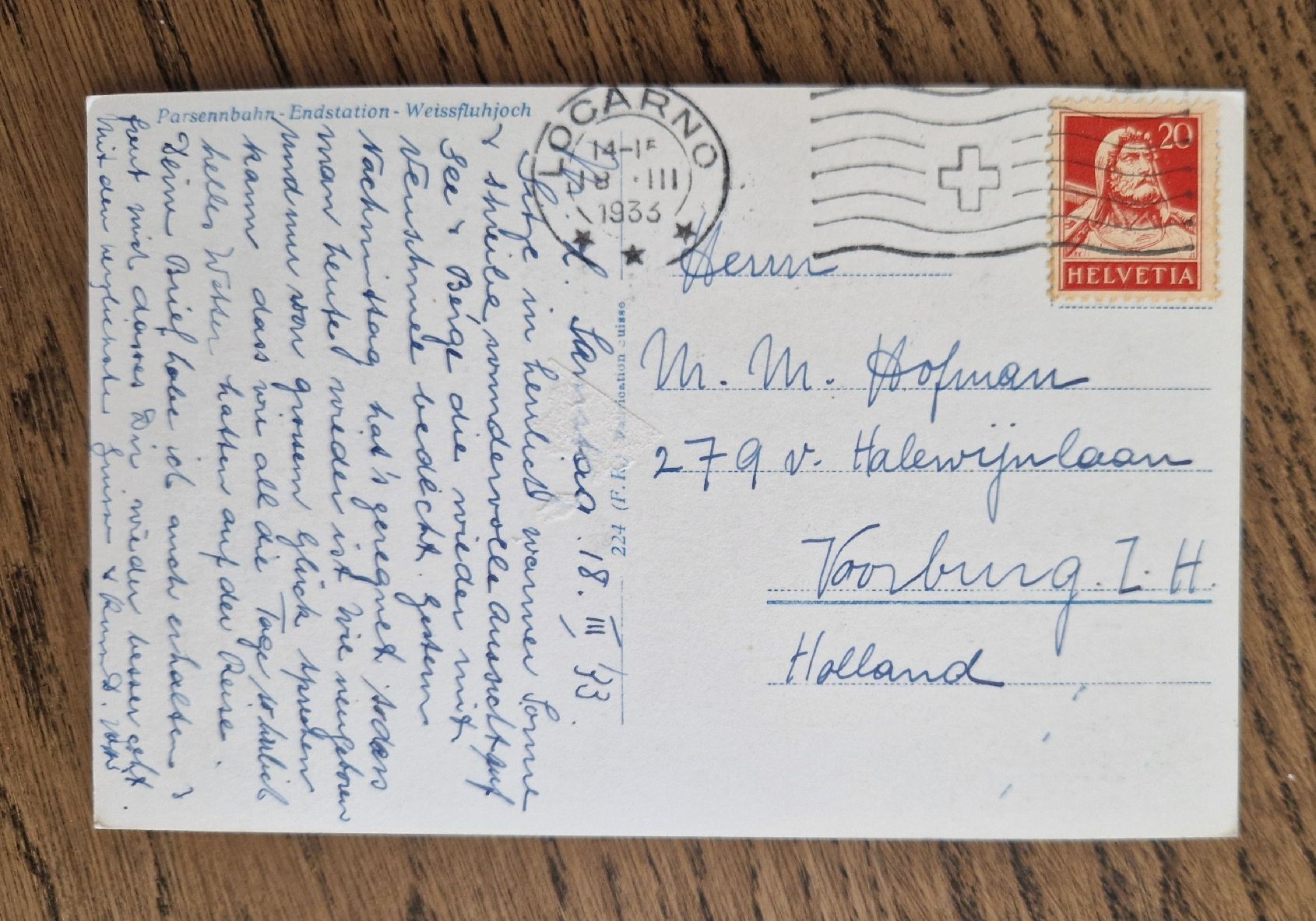 Cartoline postali: Parsennbahn 1933k – Usato da Ebikon venduto da Donar50 2