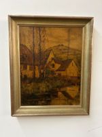 Ölgemälde auf Holz mit Holzrahmen signiert ca. um 1900
