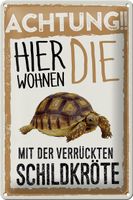 Blechschild-SCHILDKRÖTE-ACHTUNG HIER WOH