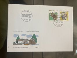 Schweiz 1992 ill. Ersttagsbrief Satz Tiere Kuh Truthahn