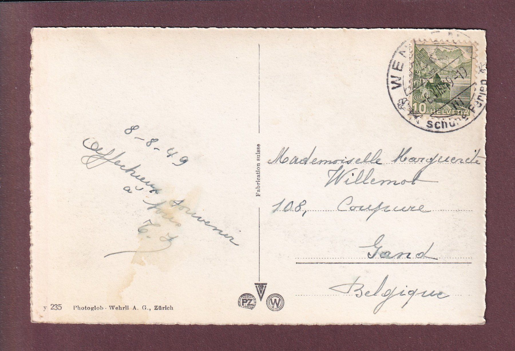 Cartes postales: KLEINE SCHEIDEGG - 1949 – D'occasion à Pully par nicecards 1