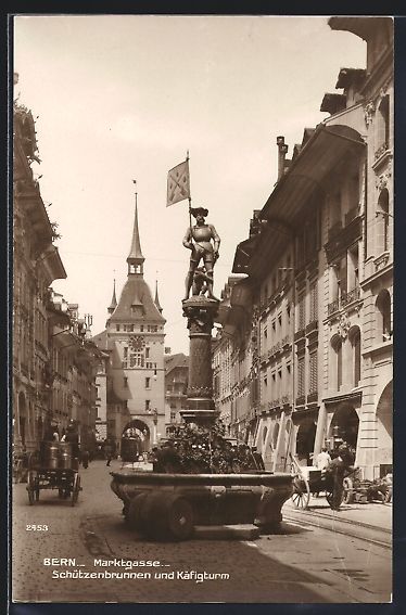 Ansichtskarten: Bern, Strasse Marktgasse mit Schützenbr – Gebraucht aus Berlin von bartko-reher