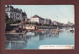GENEVE - Quai des Eaux-Vives - 1907 // pli //