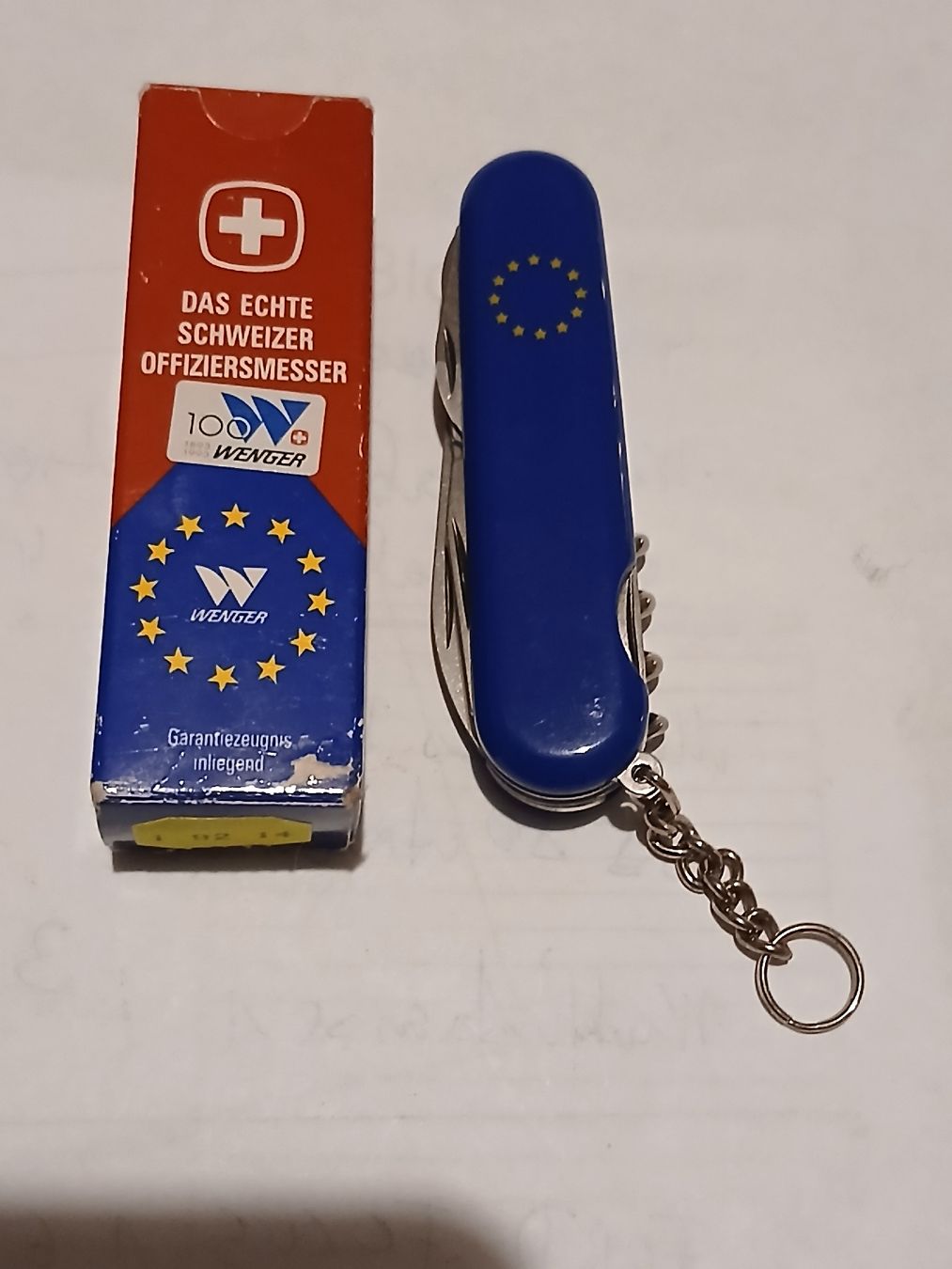 Wenger Taschenmesser: Wenger Offiziersmesser EU-Flagge mit Box  – Gebraucht aus Rebstein von Zauberwelt14