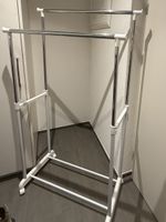 Kleiderständer Doppelstange weiss/silber mobil