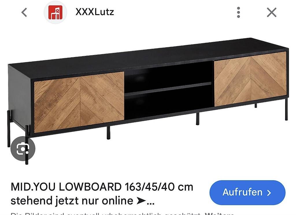 Mobili TV: TV-Möbel / Lowboard 163 cm  Schwarz-Holzoptik – Usato da Zürich venduto da Arya2023.