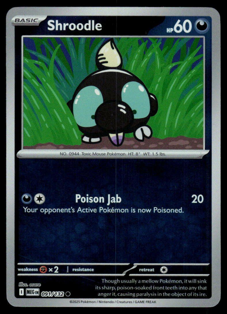 Pokémon Carte collezionabili: Pokemon Shroodle 091/132 – Usato da Herisau venduto da Pokemon2025