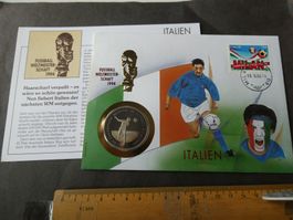 Mocambique 1994, 10'000 Meticais, Fussball-WM  Münzbrief