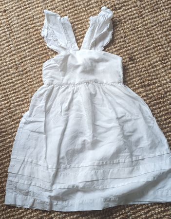 Süsses Sommerkleid mit Leinen, weiss Gr. 122, 