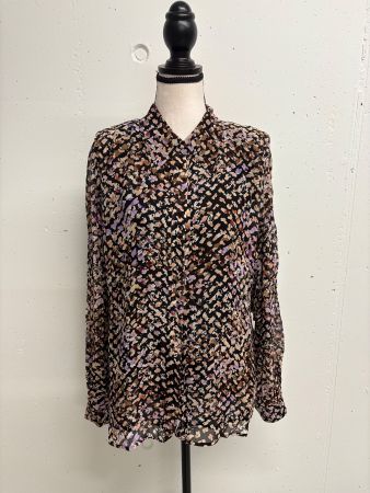 Lala Berlin Bluse aus Viskose Gr. XL schwarz gemustert