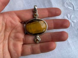 Silber Anhänger mit Tigerauge