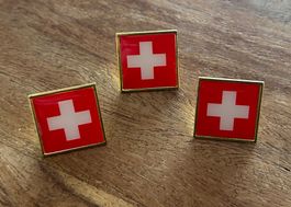 Set 3x Pin Schweiz Fahne / Schweizer Kreuz