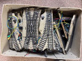 Märklin H0 Gleiskonvolut Weichen gebraucht im Karton
