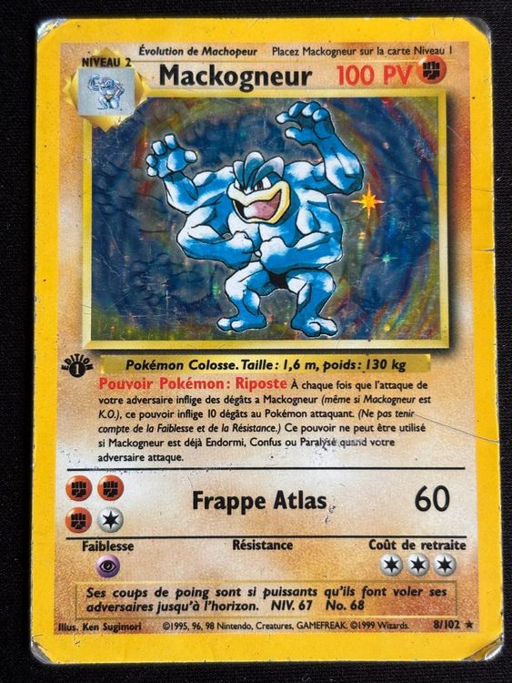 Pokémon Carte collezionabili: Pokemon Mackogneur holo - Set de base 1st 8/102 - Français – Usato da Bern venduto da Big_GS